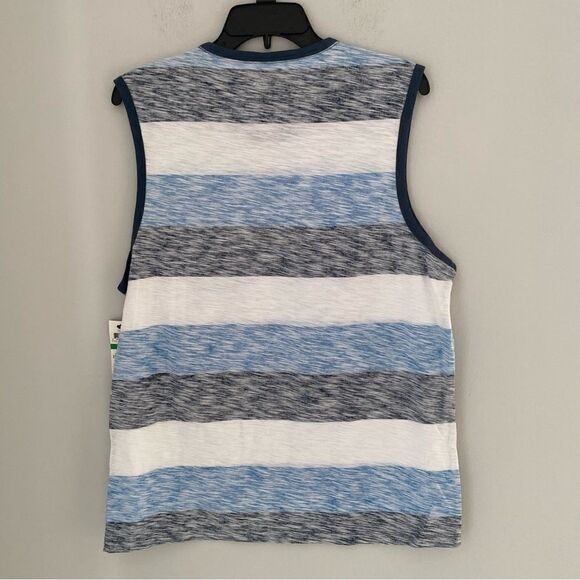 INC Men’s Crew Neck Sleeveless Striped Muscle Tee Tank Top size L Cotton - Picture 3 of 3